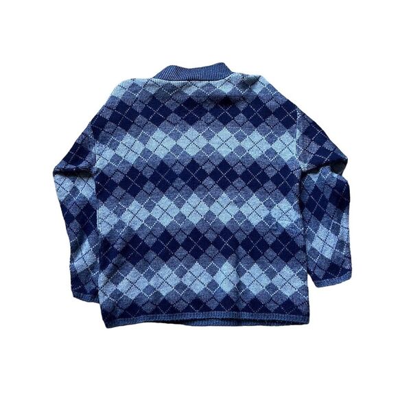 Vintage Separate Issue Men's Medium Blue Argyle Pullover Sweater - Picture 4 of 4